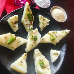 A picture of Sabudana bhagar dhokla.