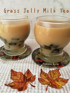 Foto resep Grass Jelly Milk Tea