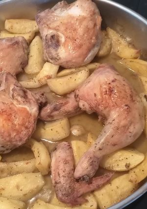 A picture of Lemon Roasted Chicken with Potatoes (Simple) by Antonis.