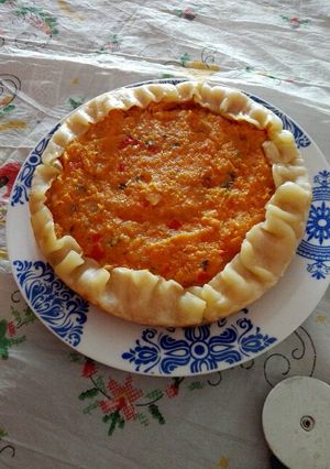 Una foto de Tarta de calabaza, zanahoria y queso