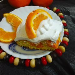 A picture of Orange creamsicle poke cake.