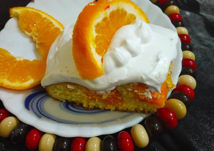 Recipe: Delicious Orange creamsicle poke cake