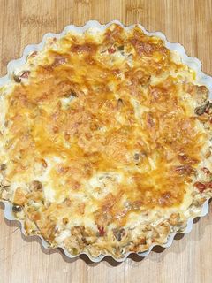 Una foto de Quiche de pollo y champiñones fit