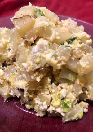 Una foto de Mandió chyryryRevuelto de mandioca con huevos