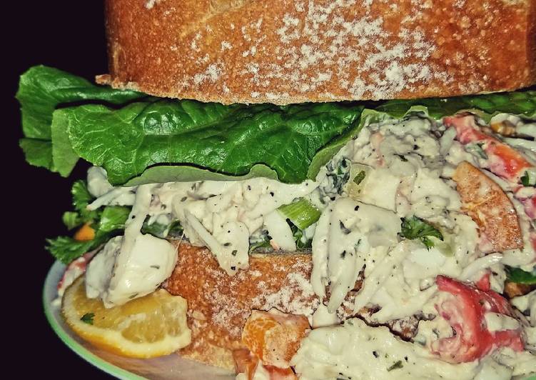 Recipe of Award-winning Mike’s Chilly King Crab Lump Meat Salad Sandwiches