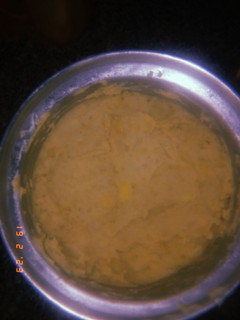 A picture of Mashed matoke and beef stew.