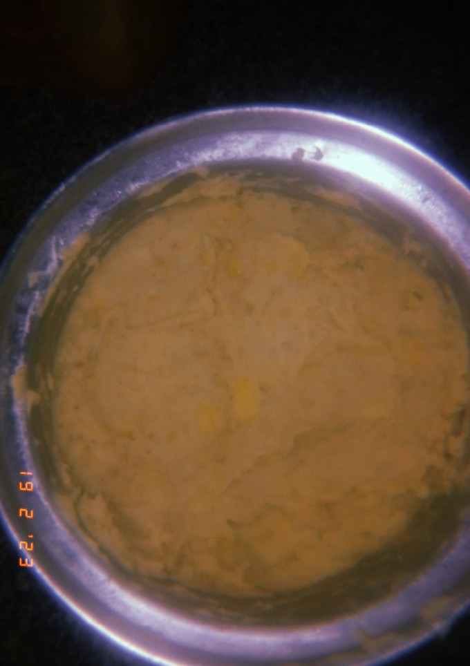A picture of Mashed matoke and beef stew.