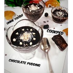 Chocolate pudding A picture of Chocolate pudding.