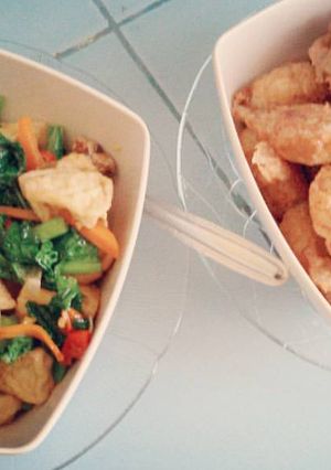 Foto resep Tumis sawi hijau dan tahu#BikinRamadanBerkesan