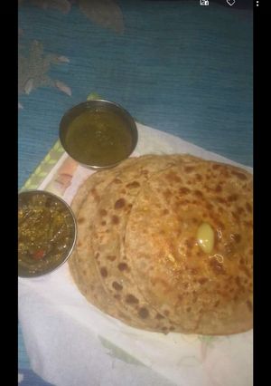 A picture of #leftover cheena stuff parath.