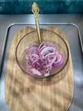 Mild Pickled Red Onions with Coarse Salt and Ground Pepper