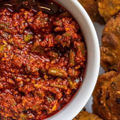 A picture of Runner bean pickle.