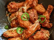 A picture of savory chicken wings