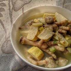 Chicken Feet Meatballs and Tofu Soup A picture of Chicken Feet Meatballs and Tofu Soup.