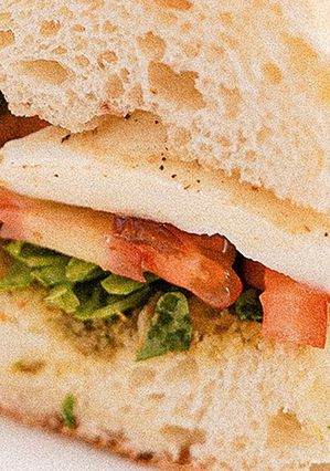 A picture of Tomato Caprese Ciabatta Sandwich 🥪.