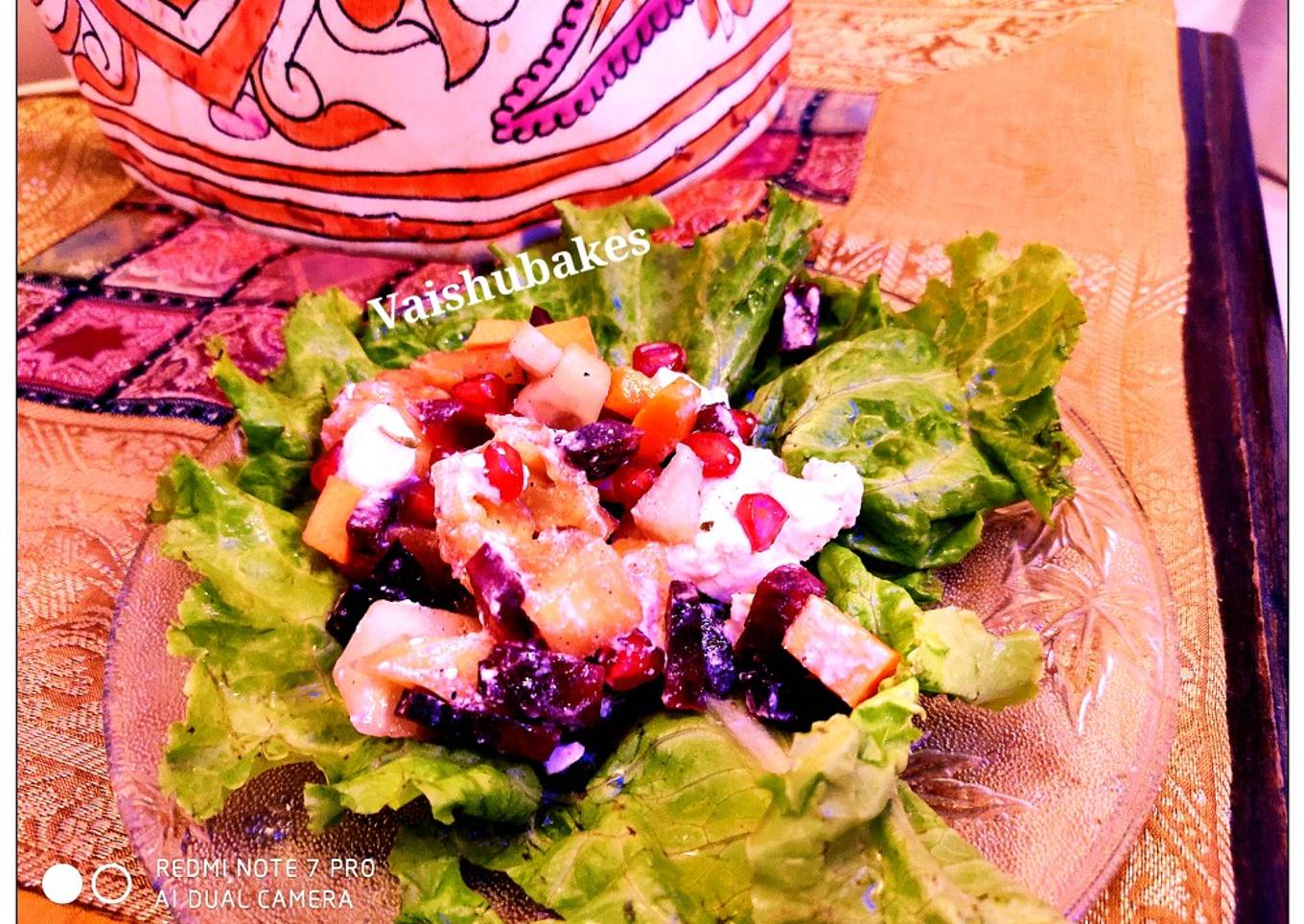 Pink Veggies 'and' fruits Salad