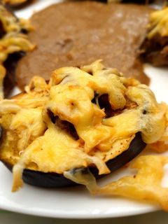 Padlizsán csirke májjal recept fotója