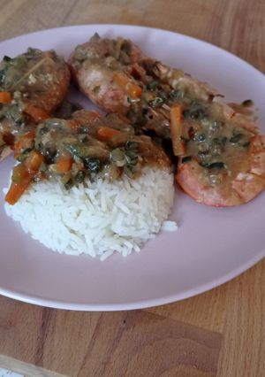 Une photo de Gambas curry au cookeo