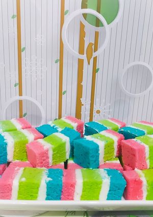 Foto resep Steamed Rrainbow Cake