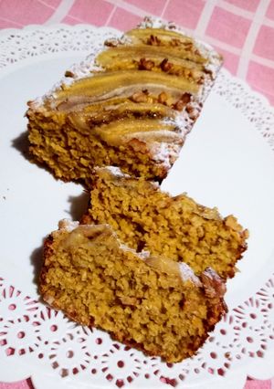 Una foto de Budín de bananas y avena en hojuelas. Gluten free