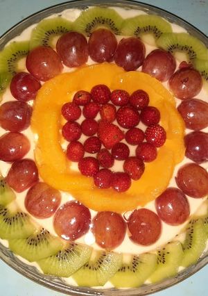 Foto resep Puding susu topping buah