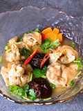 Shrimp Dumpling Soup with Mushrooms