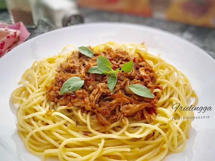 Anti Ribet, Buat Spaghetti ayam suwir rica-rica Gampang