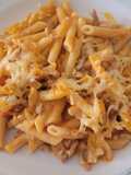 Macarrones con cositas que tenía en la despensa y congelador