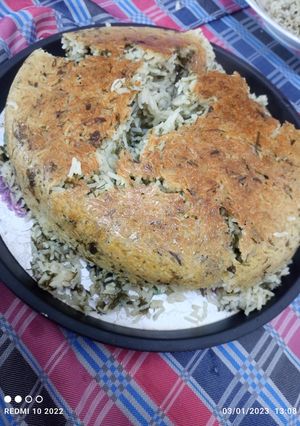 عکسی از دستور سبزی پلو به روش ساده🌱🌾🍚