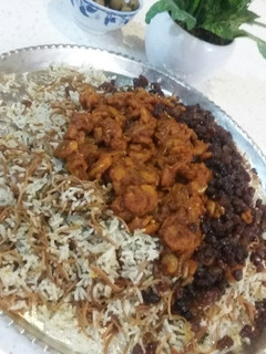 عکسی از دستور رشته پلو با میگو