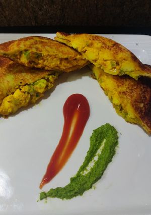 A picture of Paneer Tikka Grilled Sandwich.