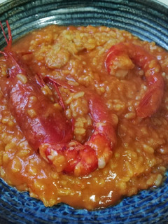 Una foto de Arroz meloso con carabineros 🦐
