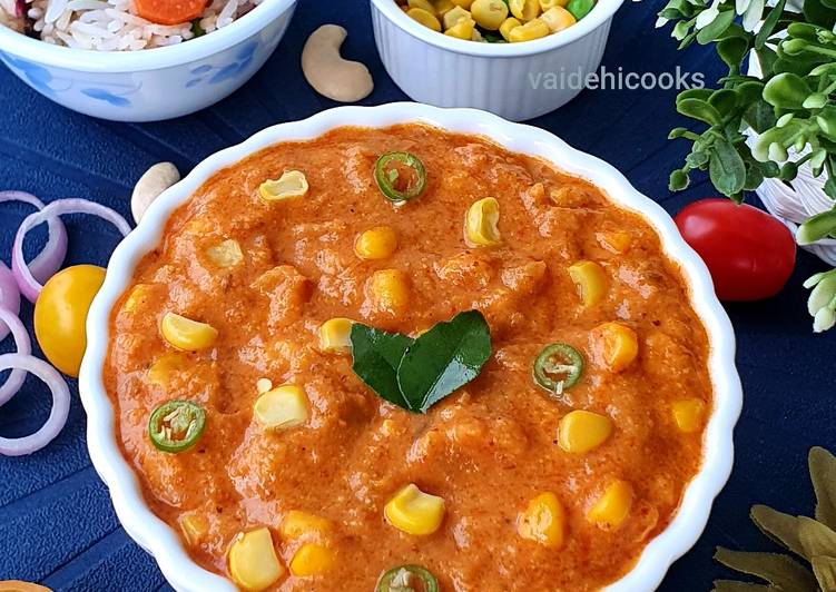 Tomato corn Bharta or curry