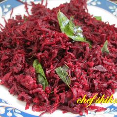 Beet root poriyal A picture of Beet root poriyal.