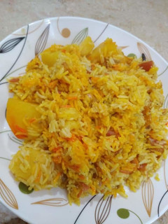A picture of Aloo chawal.