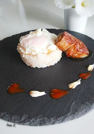 Foto principal de Arroz blanco, huevo y foie fresco. (hígado de pato)
