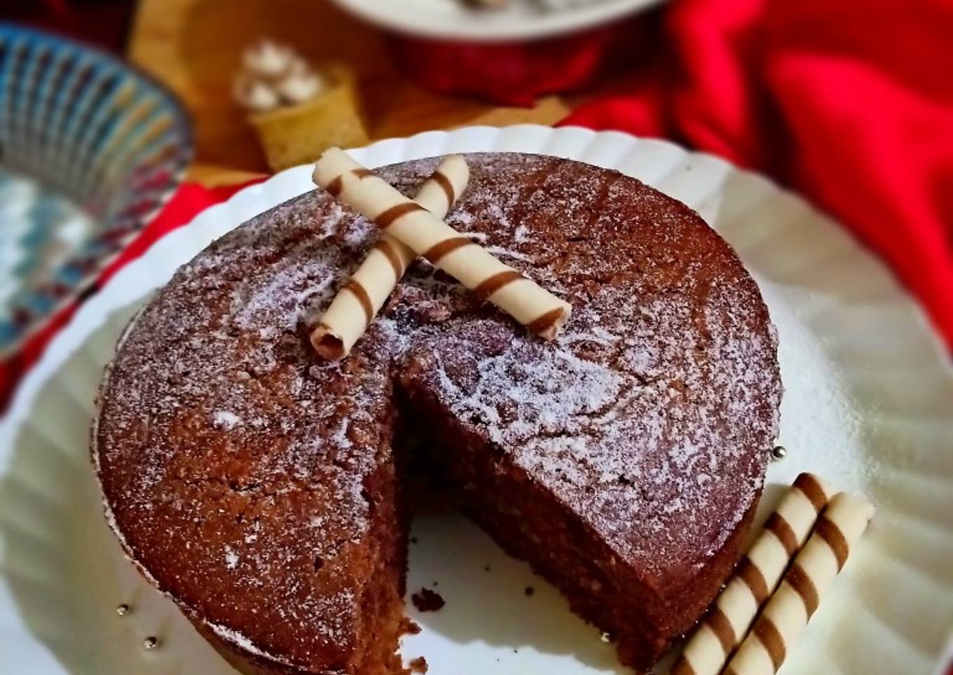 Eggless chocolate sponge cake