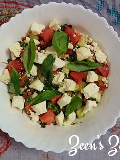 A picture of Watermelon Feta Salad.