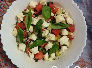 A picture of Watermelon Feta Salad.