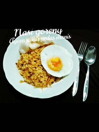 Cara Gampang Membuat 80. Nasi Goreng Ayam Suwir Pedas Manis, Lezat Sekali