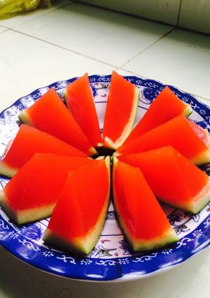 Hình của món Thạch rau câu dưa hấu.