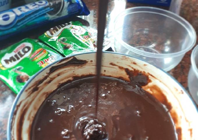 Saus milo (untuk es kepal, pancake, dll) mudah simpel