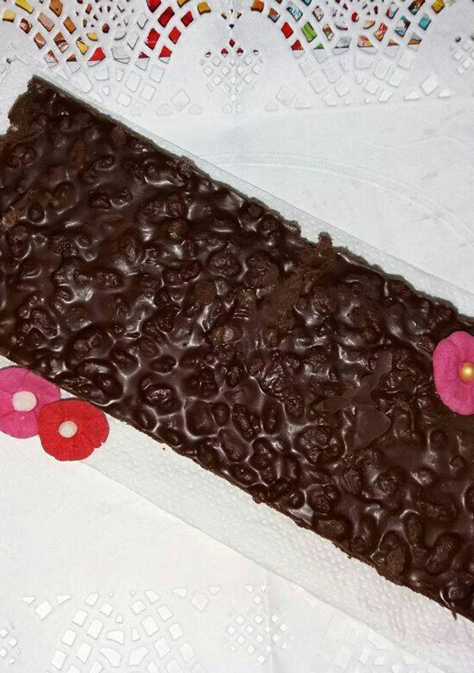 Una foto de Turrón de chocolate crujiente de arroz inflado