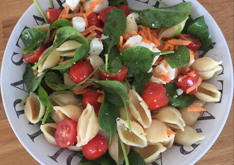 Easiest Way to Prepare Any-night-of-the-week Feta, tomato, spinach pasta salad