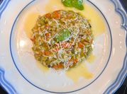 Una foto de risotto roquefort