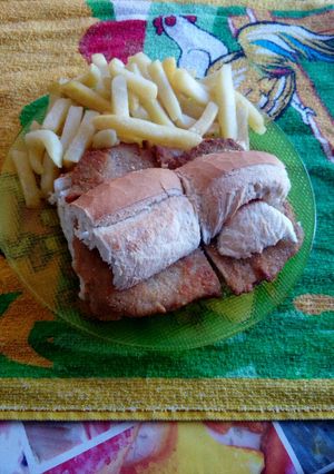 Una foto de Milanesa al pan. 💪