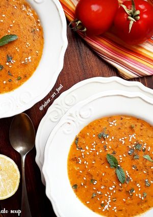 عکسی از دستور سوپ گوجه و برنج