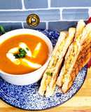 Restaurant Style Classic Tomato Soup and Grilled Cheese Sandwich