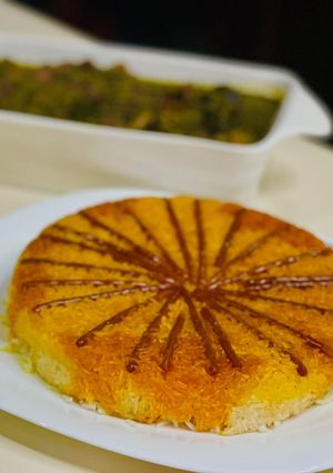 عکسی از دستور ته دیگ چوب شور