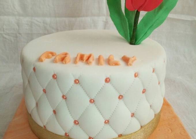 Recipe of Speedy Chocolate with ground nuts cake covered in fondant